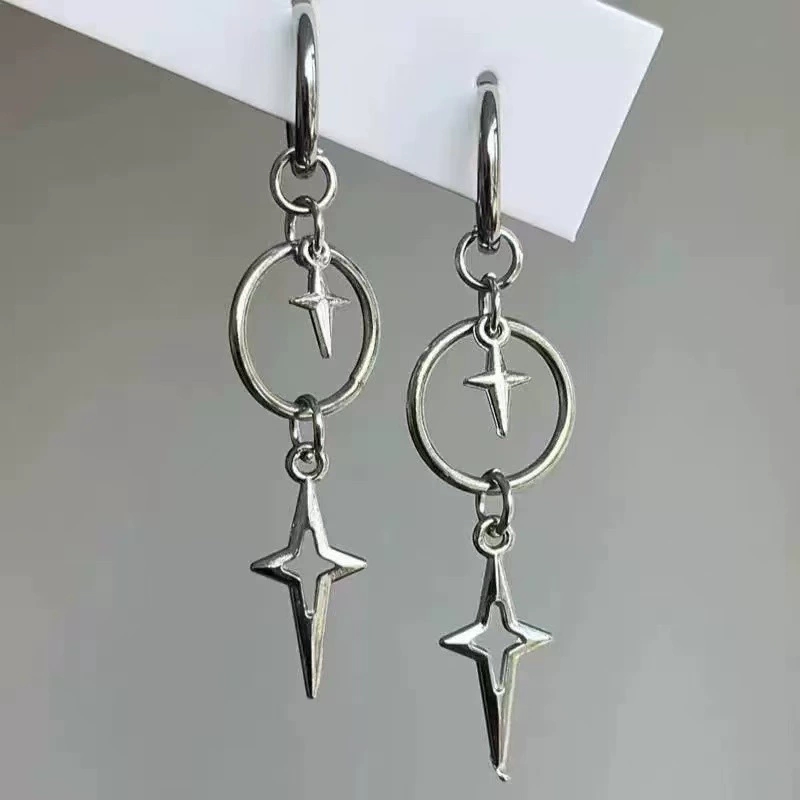 Women'S Emo Accessories - Orecchini pendenti con stella croce punk