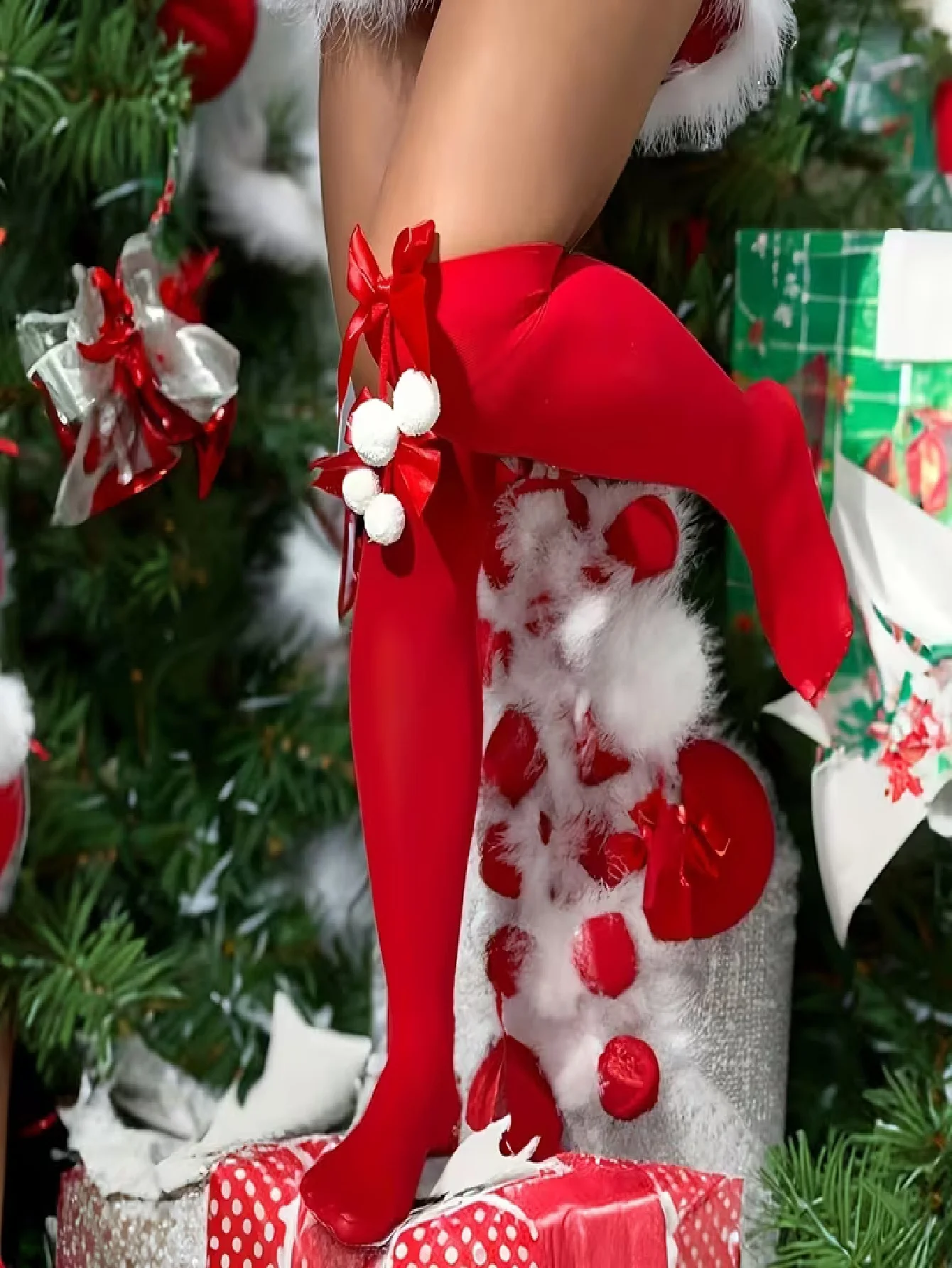 Women'S Red Accessories - 1 paio di calze rosse che